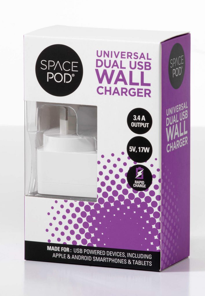 Spacepod Dual USB Wall Charger